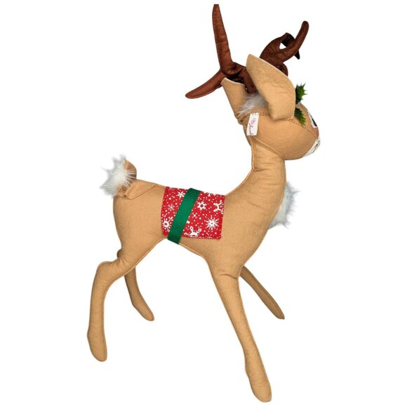 Vintage Annalee Mobilitee Christmas Reindeer Plush 18" x 16" Eyes Open - Picture 10 of 14